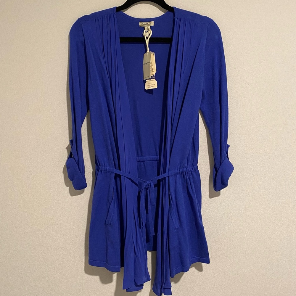 Lucky Brand Open Front Sweater • Cashmere blend • Royal Blue • Cinch Waist